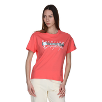 Crewneck T-Shirt with Metallic Bar and Authentic Script Graphic