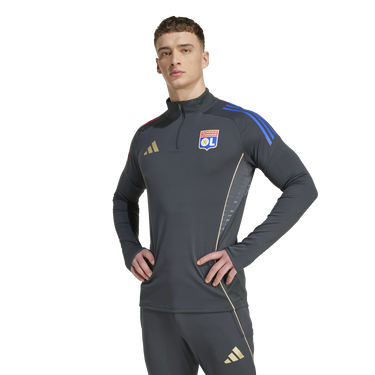 Mikina adidas Performance Olympique Lyon Tiro 25 Competition Training 1/4 Zip Top Šedá | JL7747, 1