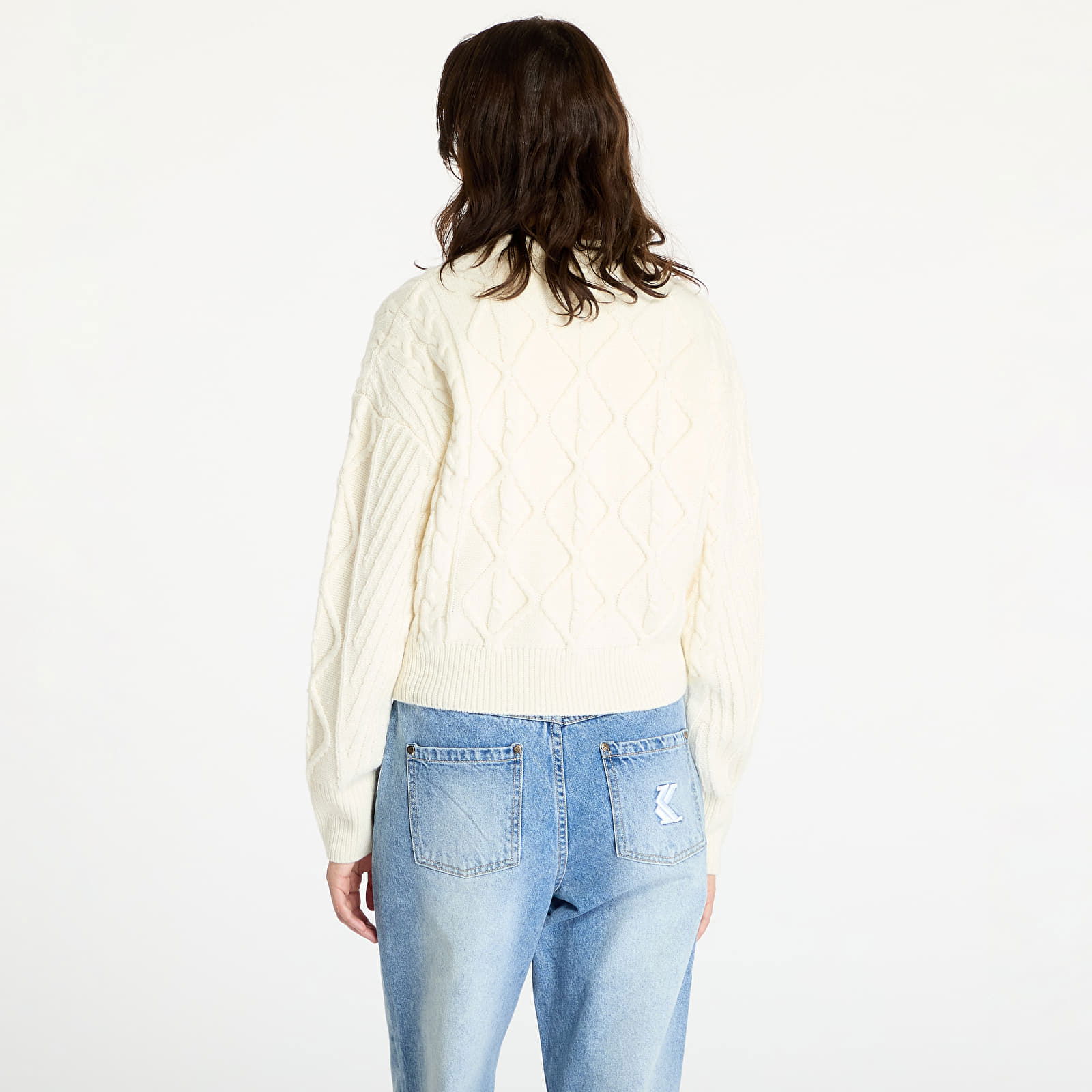 Cable Knit Sweater Worn White