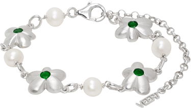 Náramok VEERT Flower Bracelet With Pearls Metalická | BR04RH-WG, 0