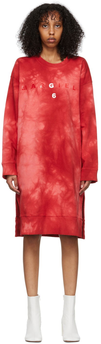 Mikina Maison Margiela Tie Dye Mini Sweatshirt Dress Červená | S62CT0199 S25409, 0