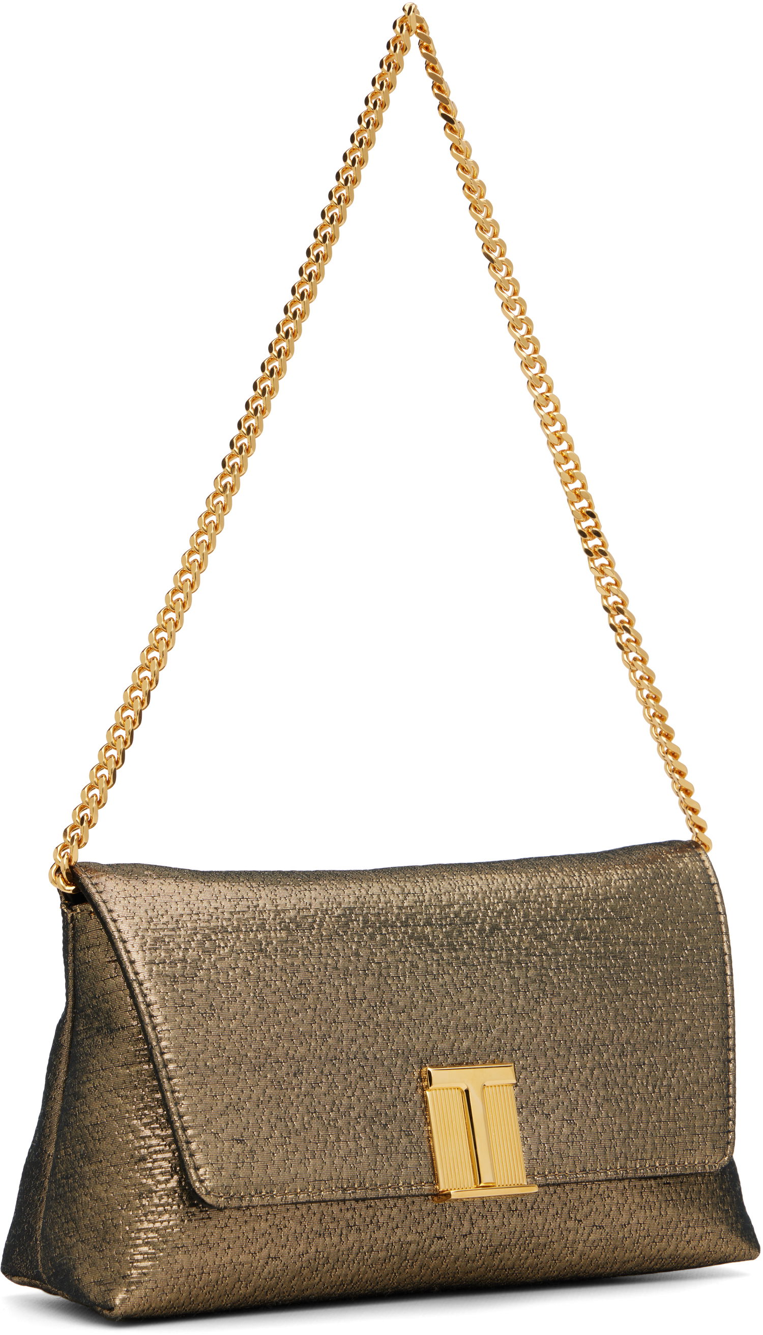 Kabelka Tom Ford TOM FORD Nobile Mini Hammered-Effect Fabric Bag Metalická | L1886-TSY054X, 1