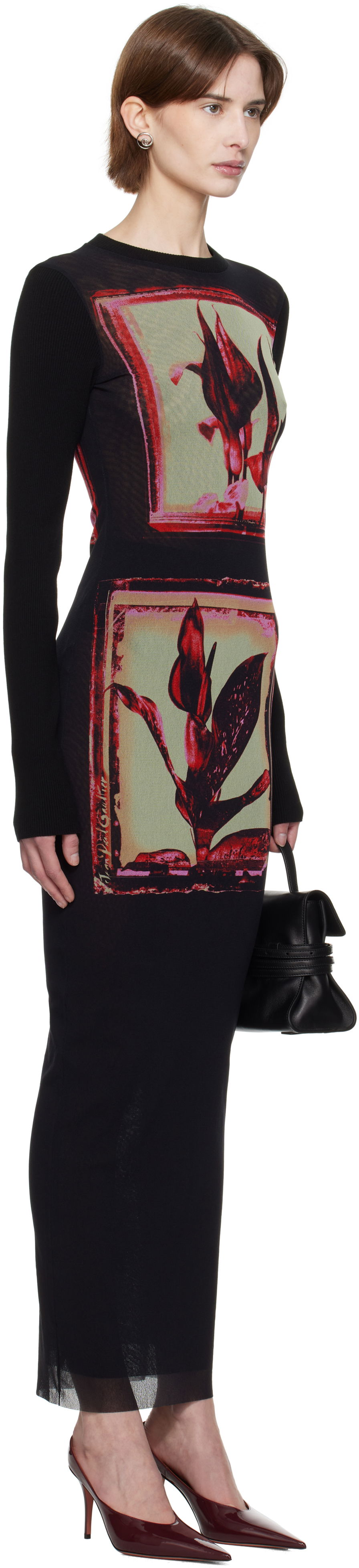 Šaty Jean Paul Gaultier Jean Paul Gaultier Flowers Cadres Maxi Dress Čierna | 25/33-F-RO359-T579-002142, 1