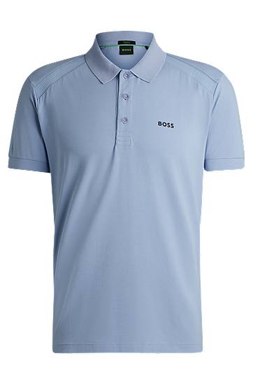 Polo tričko BOSS Stretch Cotton Polo Shirt with Tape Inserts Modrá | 50519855, 0