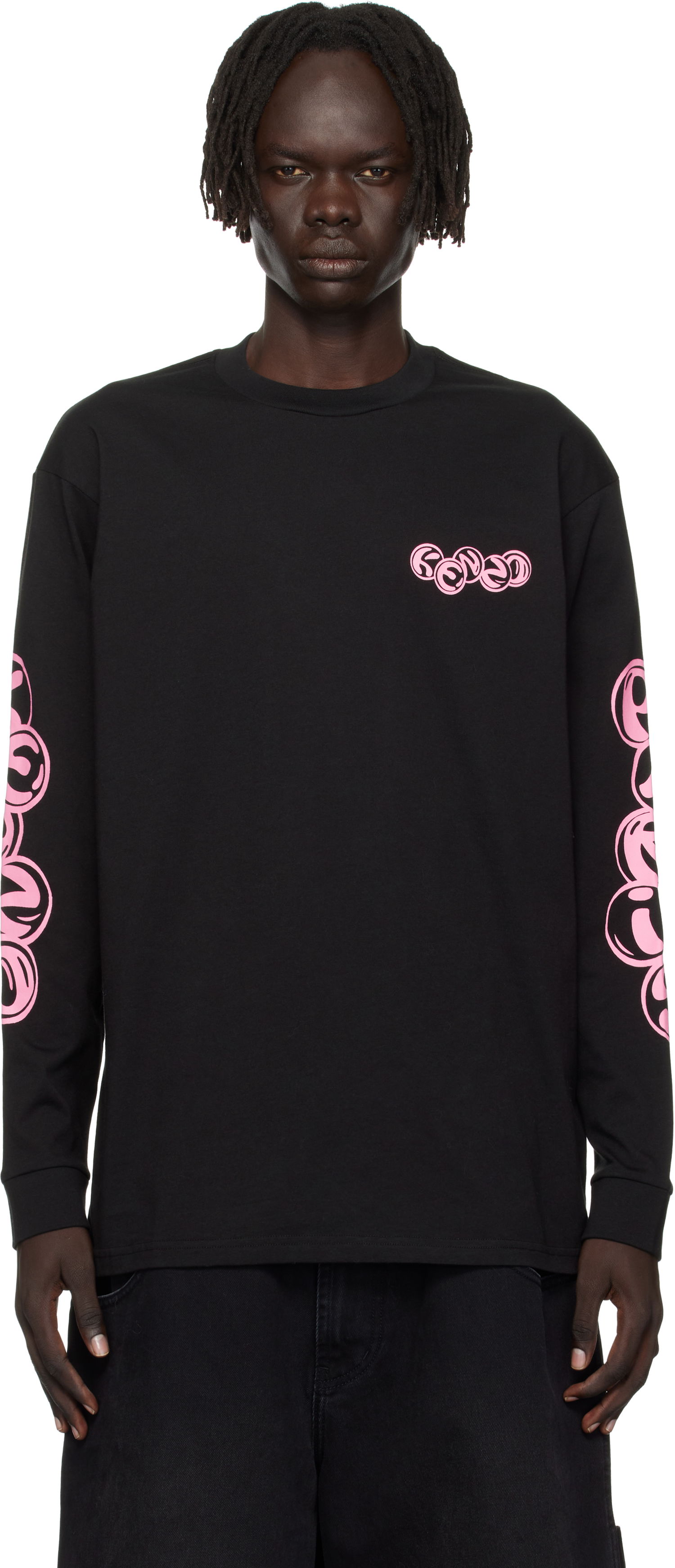 Tričko KENZO Kenzo Paris 'KENZO Pachinko' Relax Fit Long Sleeve Tee Čierna | FF65TL3524SG, 0