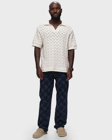 Polo tričko DAILY PAPER Yinka Relaxed Knit Polo Tee Biela | 2411045, 1