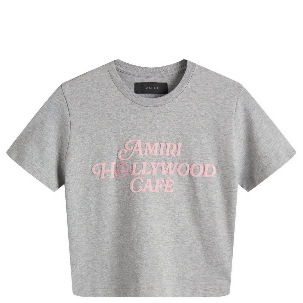 Crop Top AMIRI Amiri Hollywood Cafe Baby T-Shirt Šedá | AWJYTE1052, 1