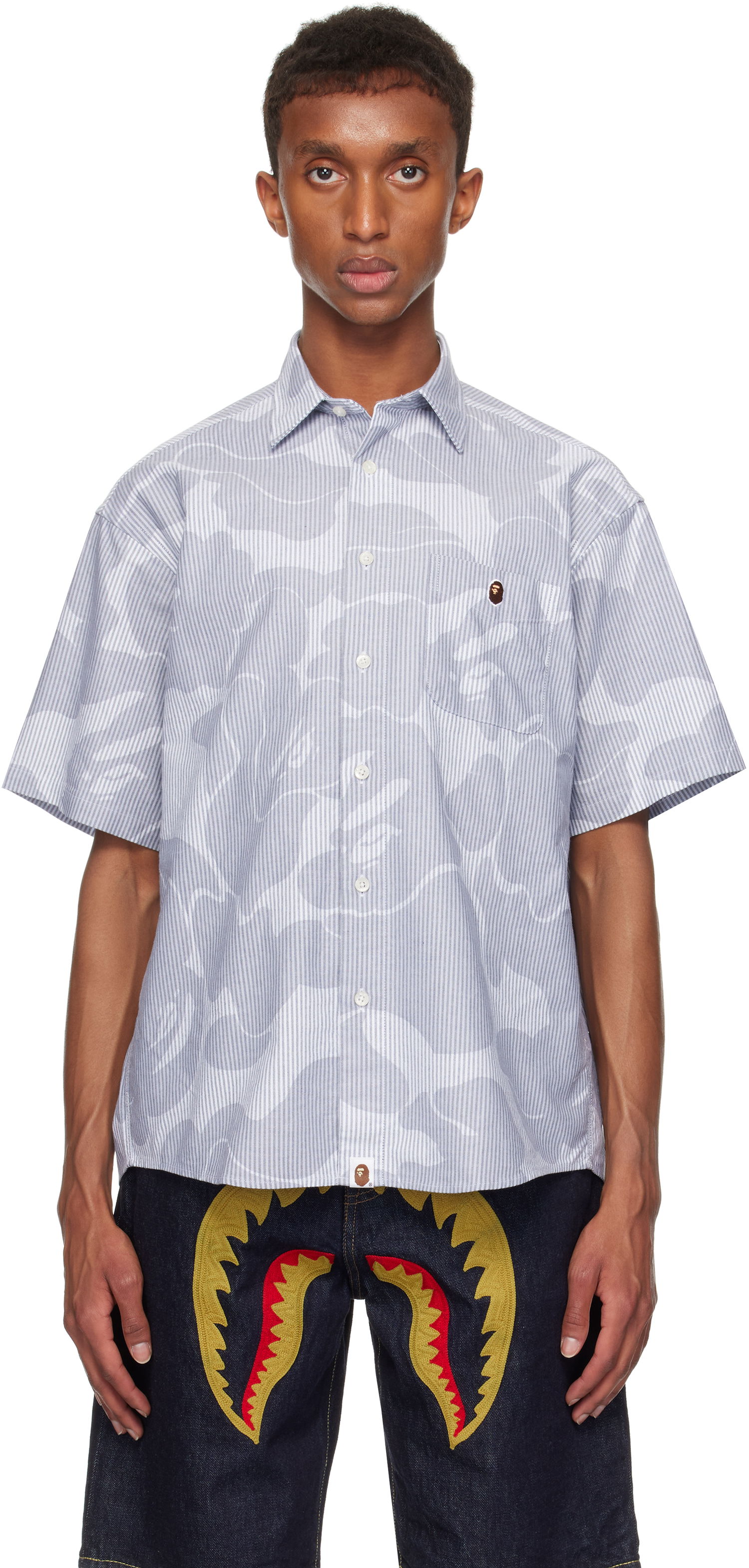 Košeľa BAPE Relaxed Fit Shirt Šedá | 001SRK801003M, 0