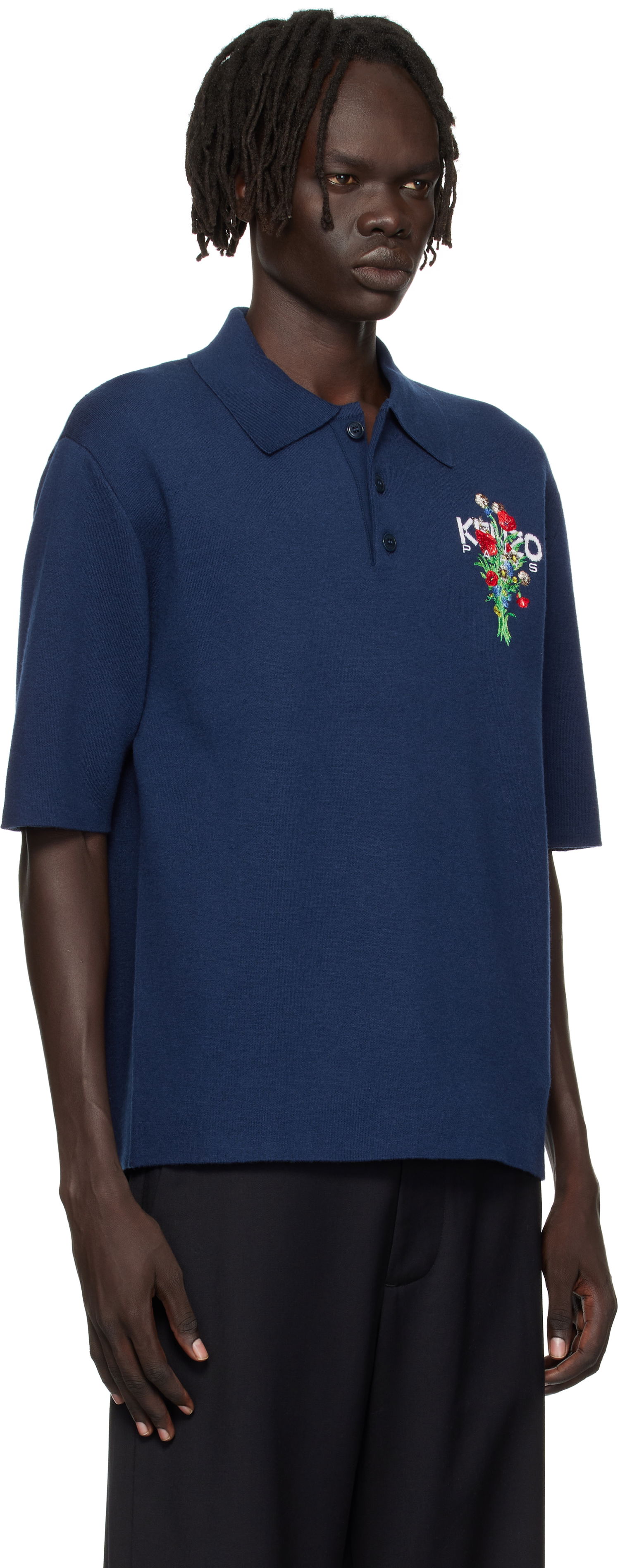 Polo tričko KENZO Kenzo 'KENZO Archive Bouquet' Embroidered Polo Shirt Navy | FF65PO7633BG, 1