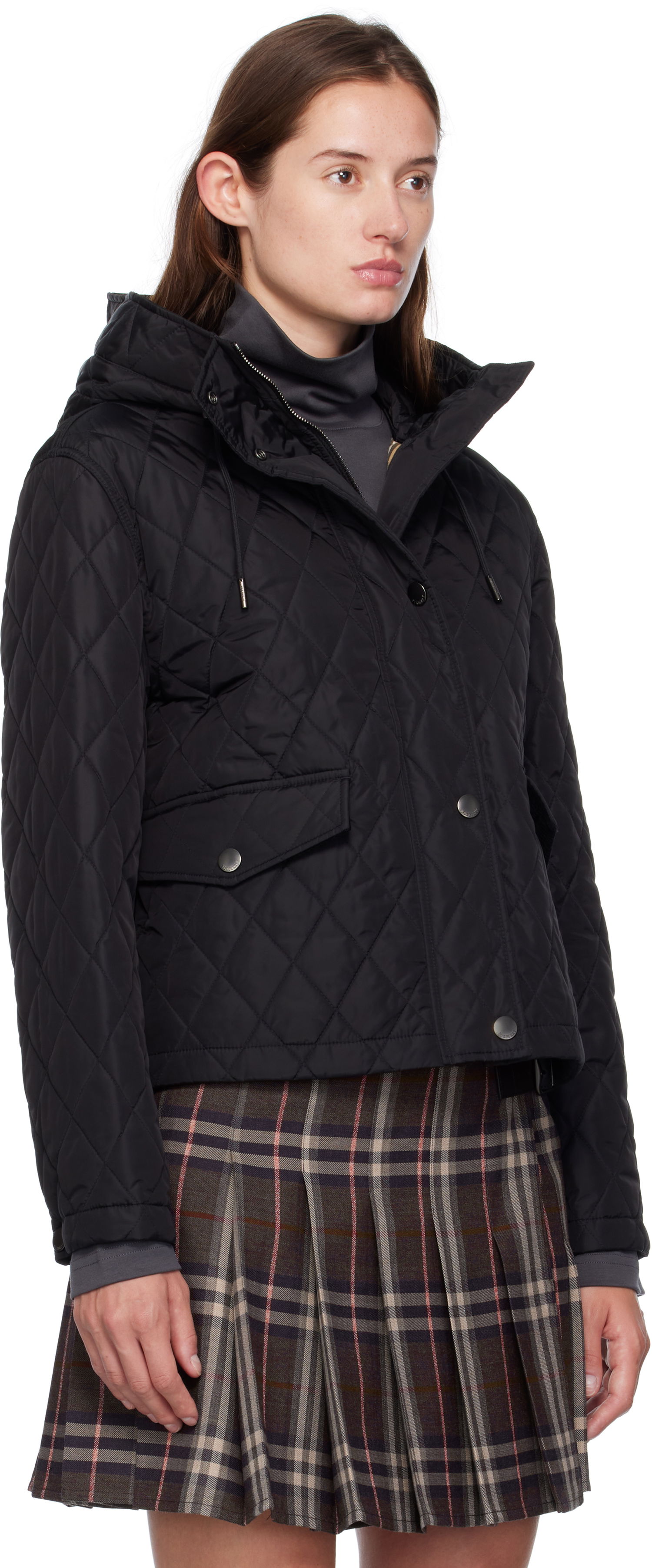 Bunda Burberry Burberry Pembroke Quilted Hooded Jacket Čierna | 8113838, 1