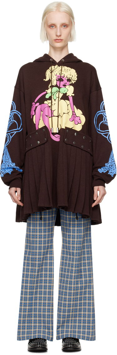 Mikina Chopova Lowena Cloudy Girl Print Hooded Dress Hnedá | 1263, 0