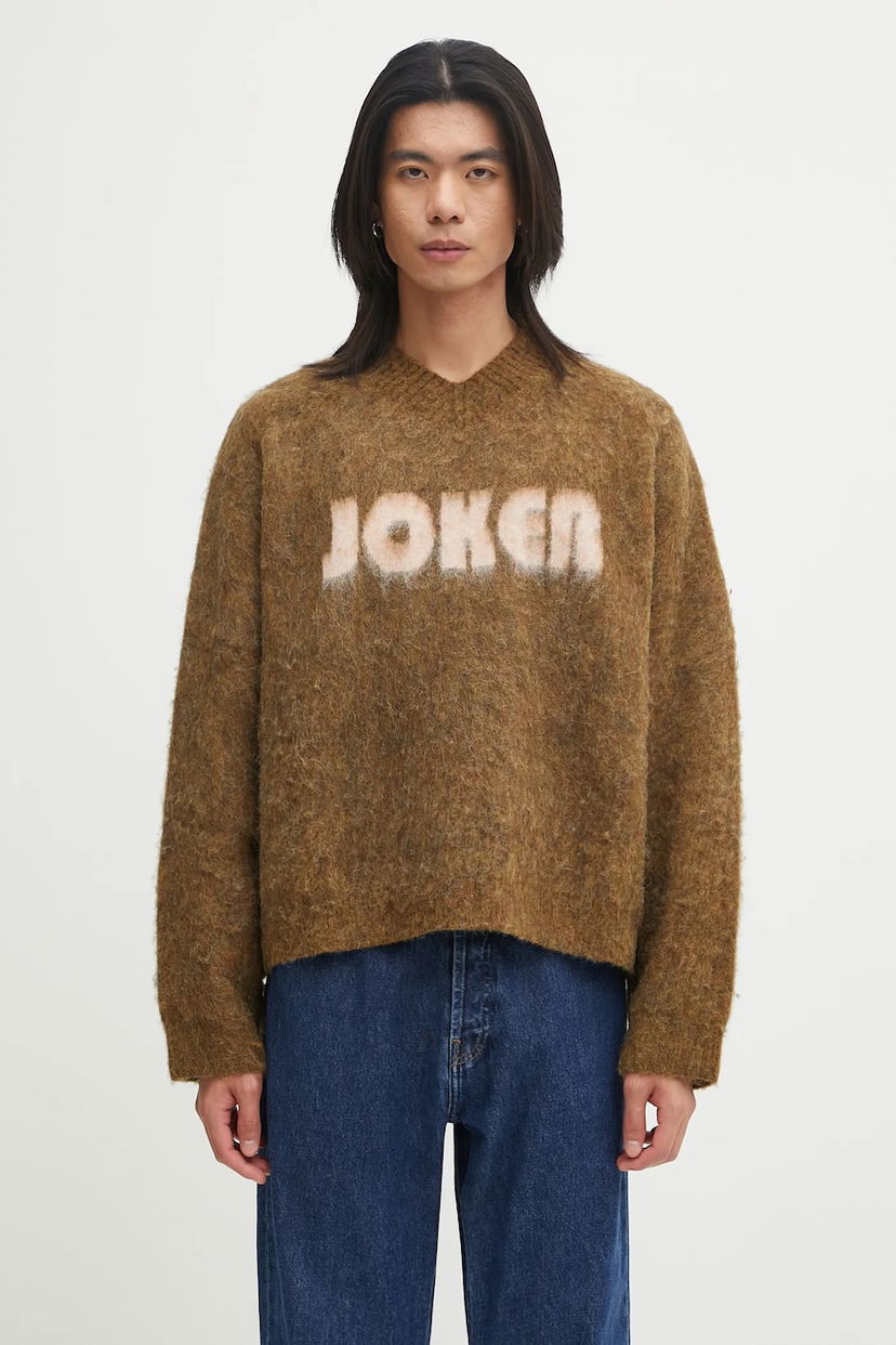 Sveter Martine Rose Martine Rose Brushed Mohair V-Neck Sweater Hnedá | 948YA0700