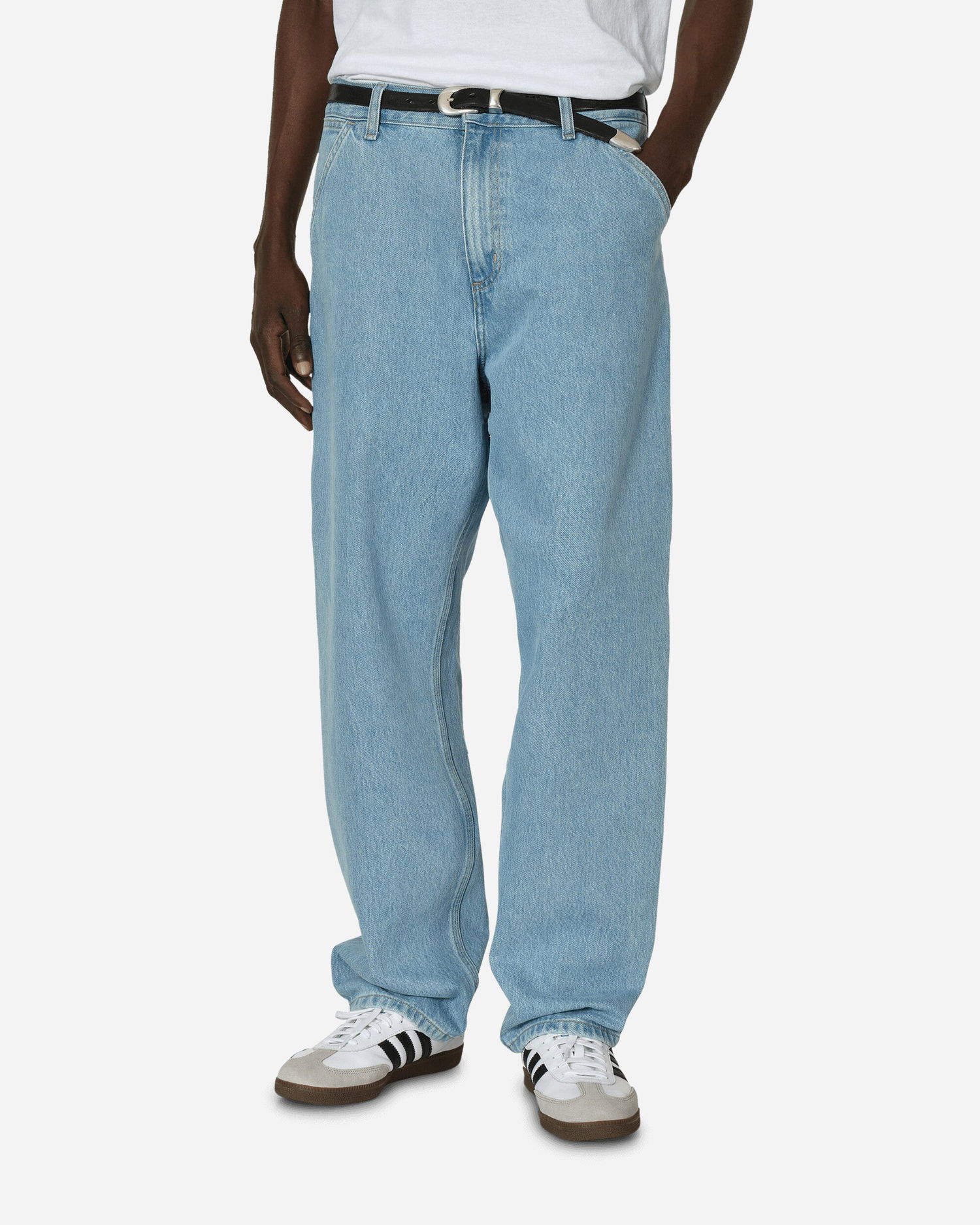 Nohavice Carhartt WIP Single Knee Pants Blue Modrá | I032024W 01A332, 1