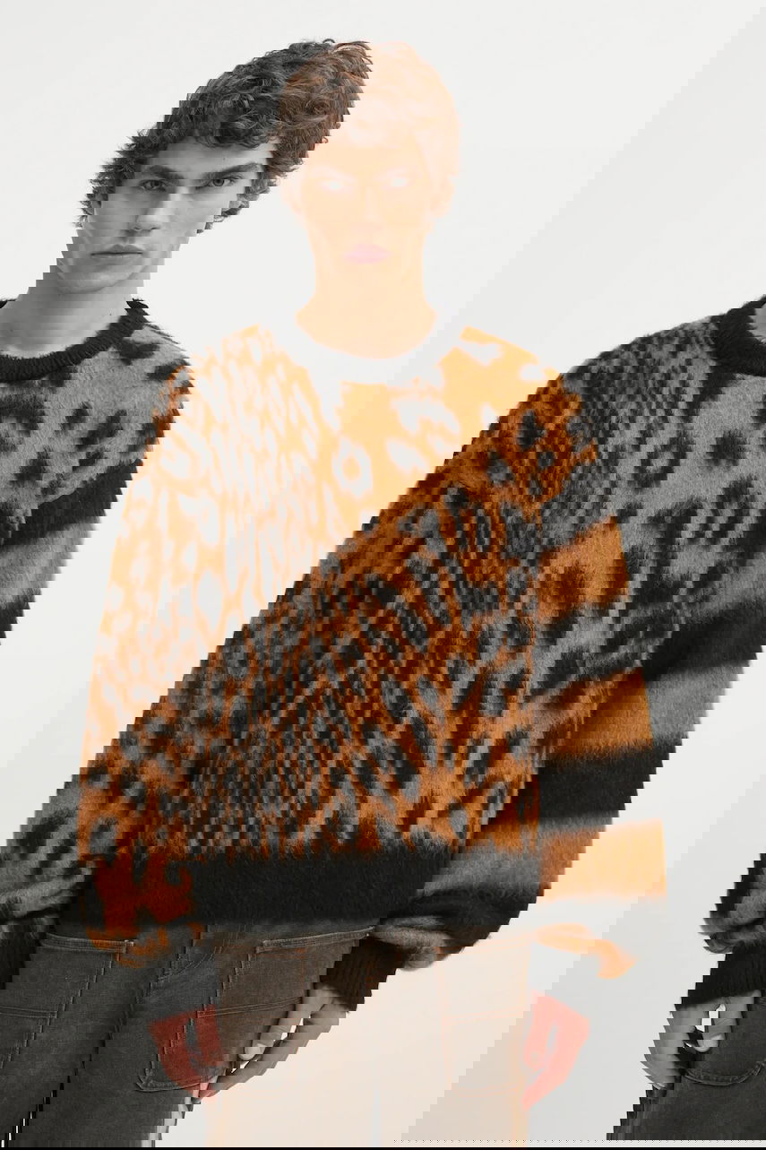 Sveter Aries Aries Brushed Leopard Sweater Hnedá | AR2004204, 0