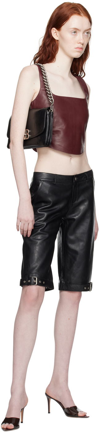 Tielko Miaou Miaou Zola Leather Tank Top Vínová | 7102RLUMB, 3