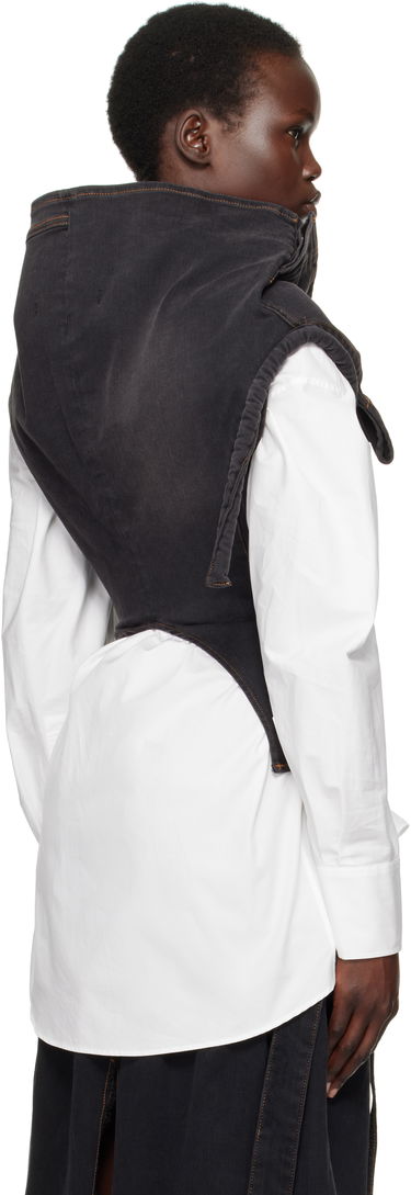 Crop Top Ottolinger Ottolinger Draped Denim Corset Top Čierna | 2217010111, 2
