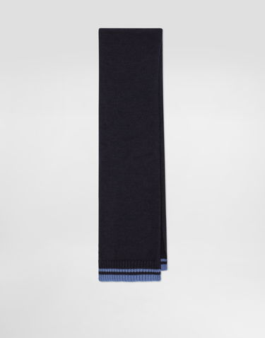 Šál Dolce & Gabbana Dolce & Gabbana Knitted Scarf with Embroidered DG Patch Navy | LBKAG6JDVBIB3895, 3