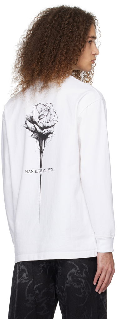 Tričko Han Kjøbenhavn Han Kjobenhavn Rose Graphic Long Sleeve T-Shirt Biela | M-133231, 2
