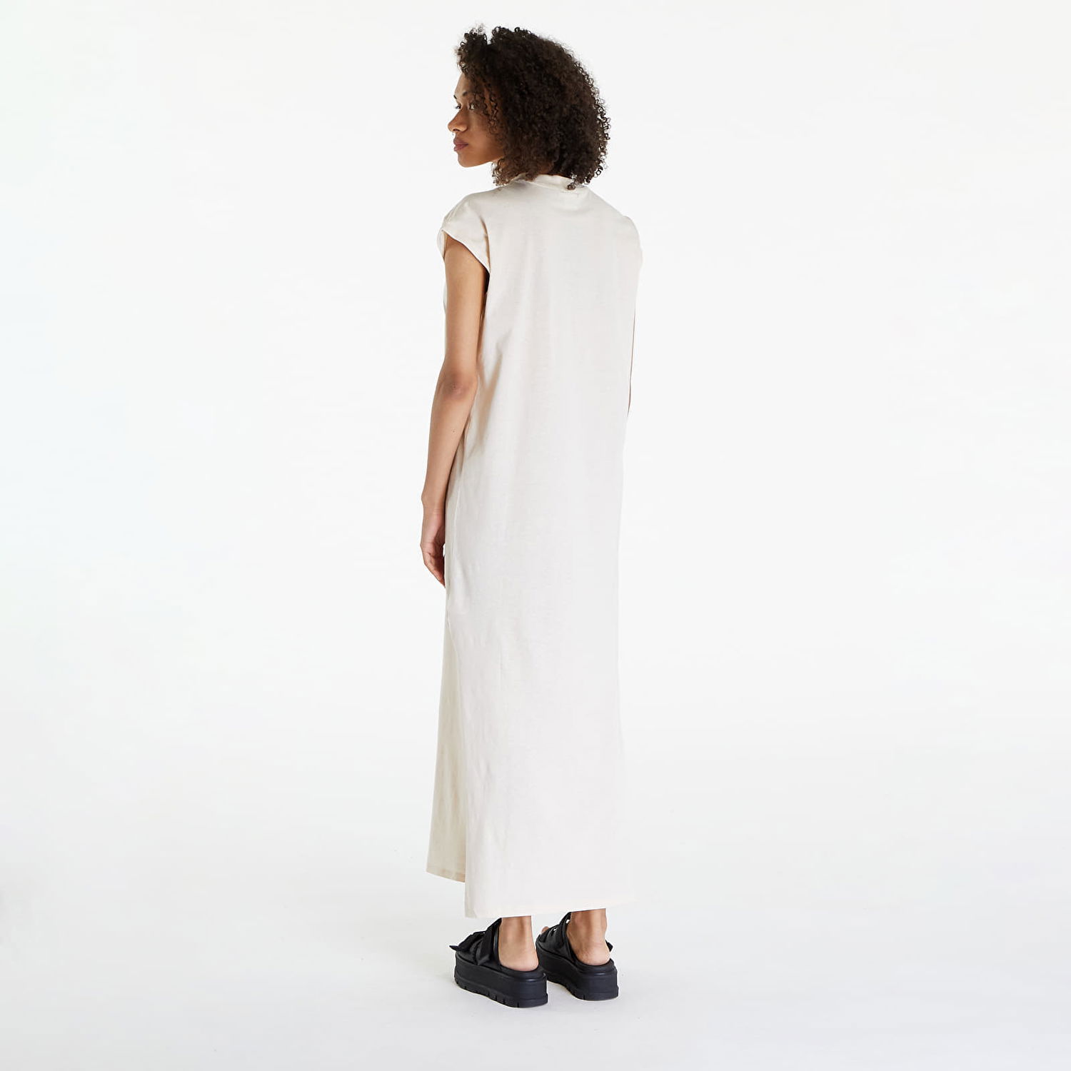 Šaty Urban Classics Dresses Ladies Long Extended Shoulder Dress Whitesand Béžová | TB6027-02903, 1