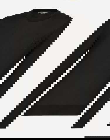 Sveter Dolce & Gabbana Cashmere Round-neck Sweater With Embroidery Čierna | GXX02ZJAWXRN0000, 0
