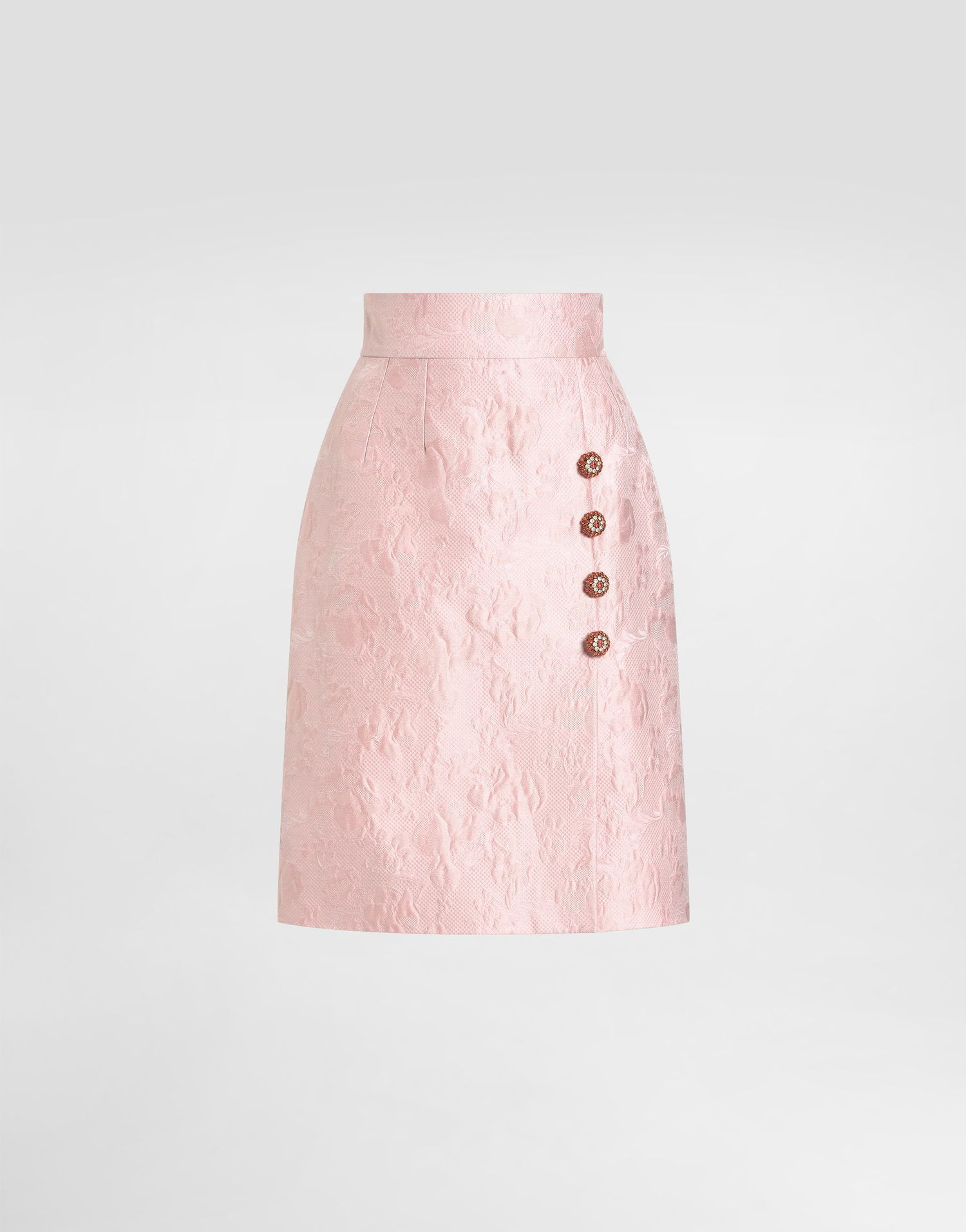 Sukňa Dolce & Gabbana Dolce & Gabbana Floral Jacquard Pencil Skirt Ružová | F4C12ZFJTB4F1452, 0