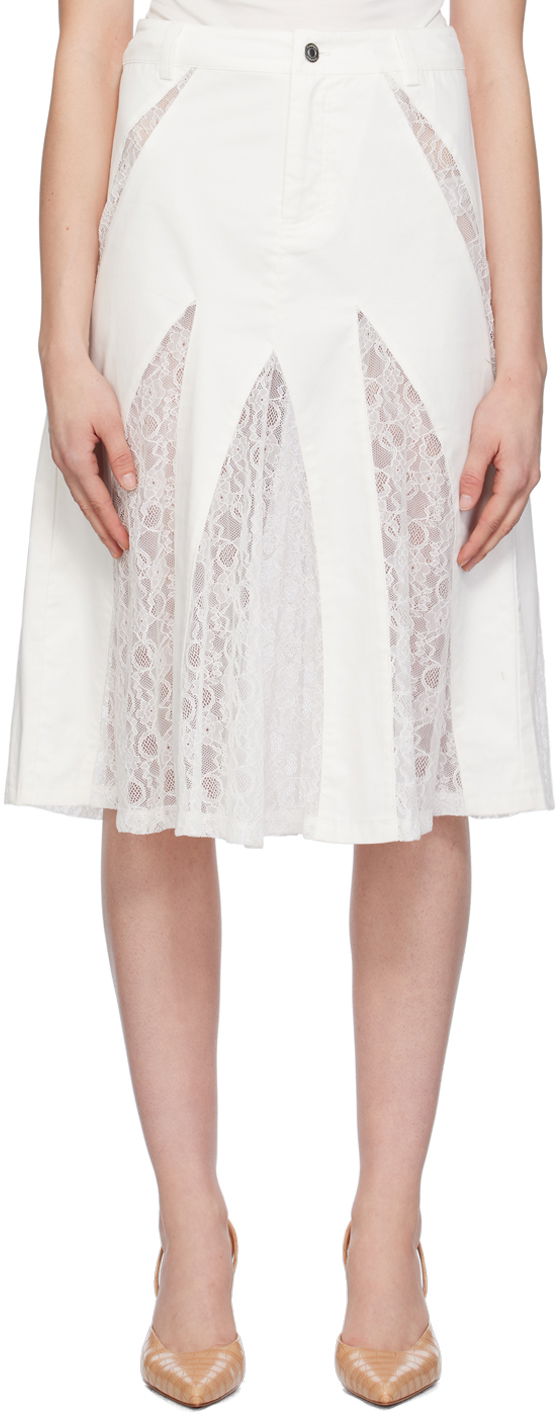 Sukňa Miaou Miaou Anita Lace Midi Skirt Biela | 4058SPSDOV, 0