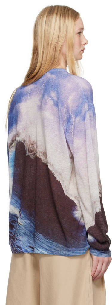 Sveter ERL ERL Wave Print Knit Sweater Modrá | ERL10N013, 2