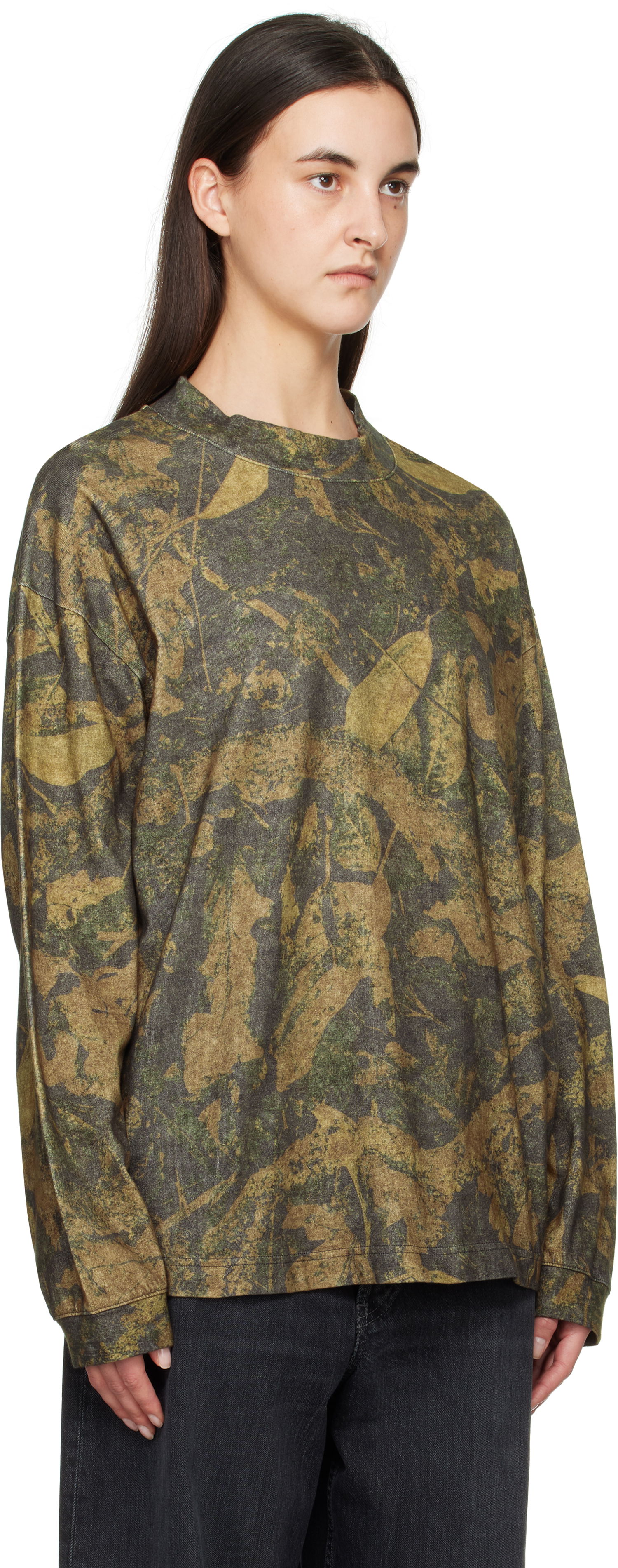 Tričko Acne Studios Acne Studios Camo Crew Neck T-shirt Zelené | CL0317-, 1