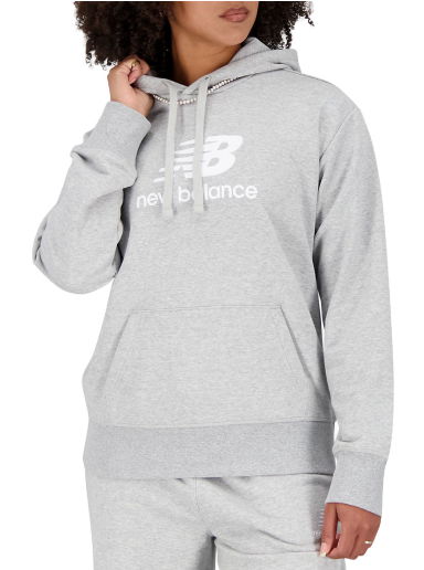 Mikina New Balance Essentials Stacked Logo Hoodie Šedá | wt31533-ag