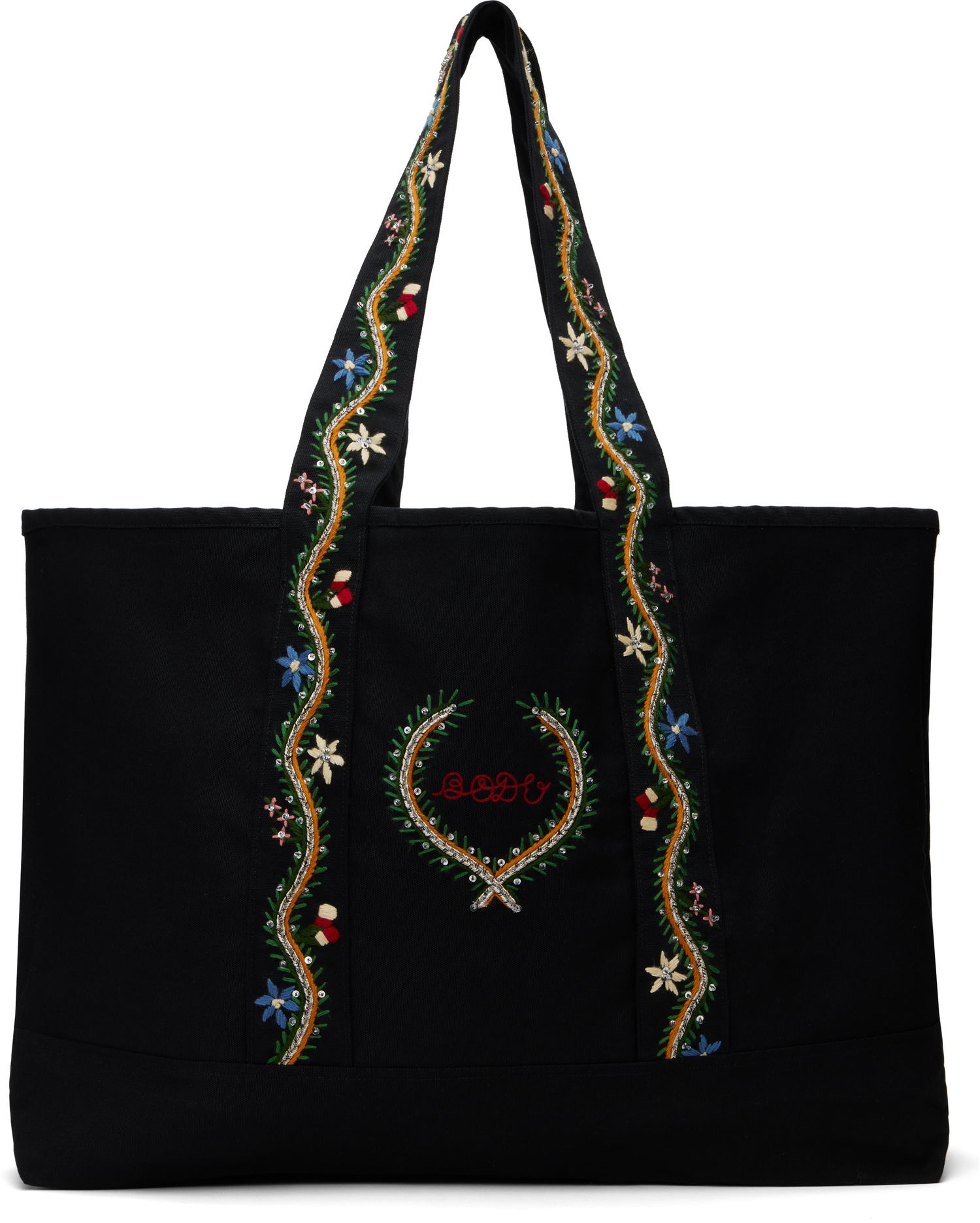 Tote bag Bode Bode Alpineflower Embroidered Tote Bag Čierna | MRF24AC034, 0