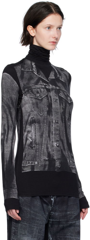 Tričko Jean Paul Gaultier Jean Paul Gaultier Trompe L'oeil Turtleneck Top Čierna | 23/15-U-TO103-J530-0002, 3