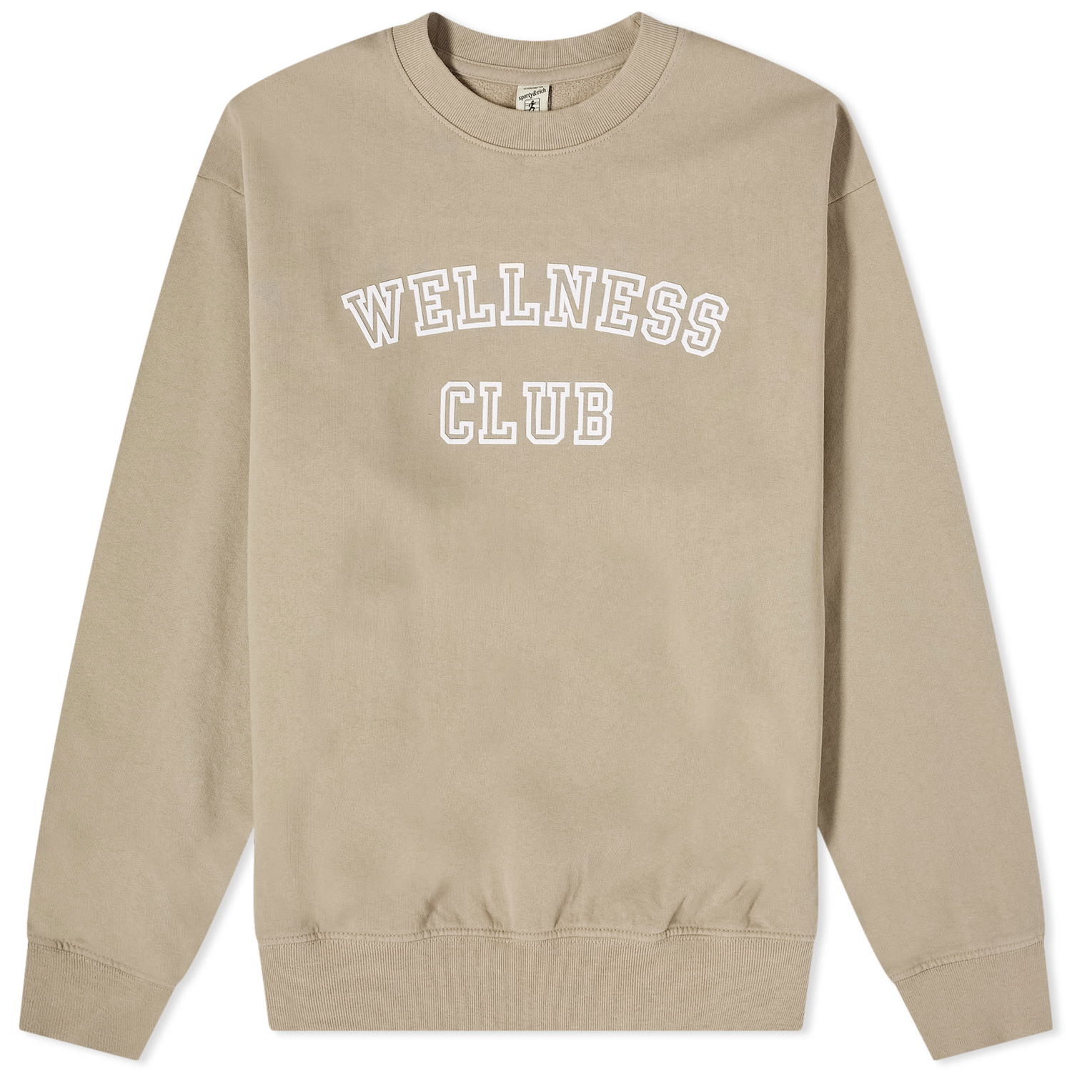 Sveter Sporty & Rich Wellness Club Flocked Crew Sweat Béžová | CRAW2340EL, 0