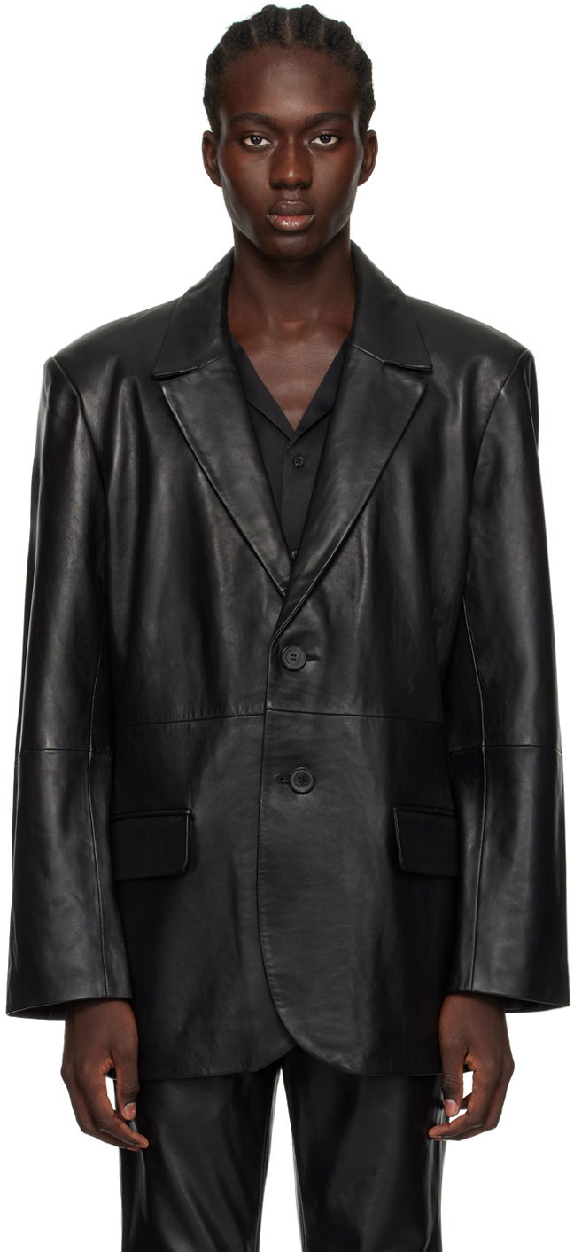 Kabáty Won Hundred Osaka Leather Blazer Čierna | 2741-16014, 0