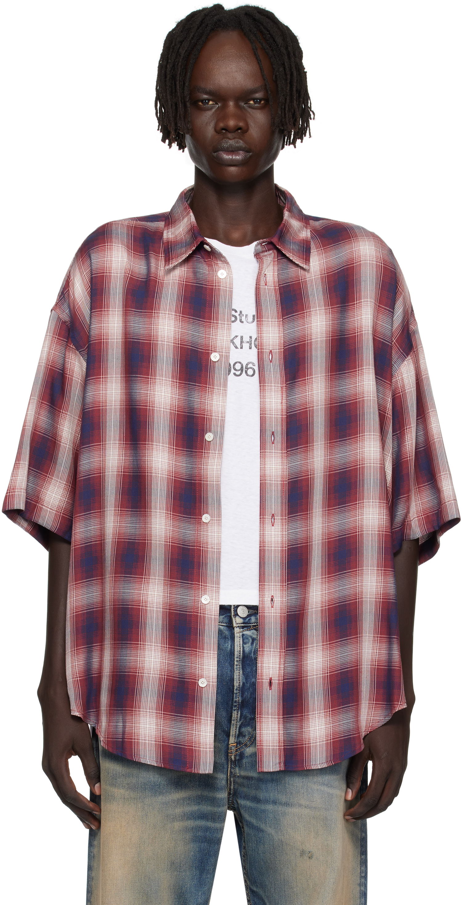 Košeľa Acne Studios Acne Studios Checked Button-Up Shirt Červená | CB0116-, 0