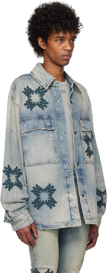 Košeľa AMIRI AMIRI MA Quad Appliqué Denim Overshirt Modrá | AMDNOS1012, 1