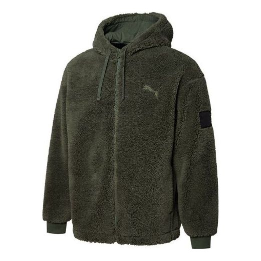 Sveter Puma Lamb's Wool Hooded Jacket Zelené | 535066-64