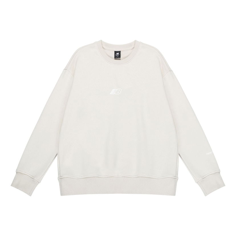 Mikina New Balance Fleece Sweatshirt with Logo Print Béžová | AWT23514-MBM