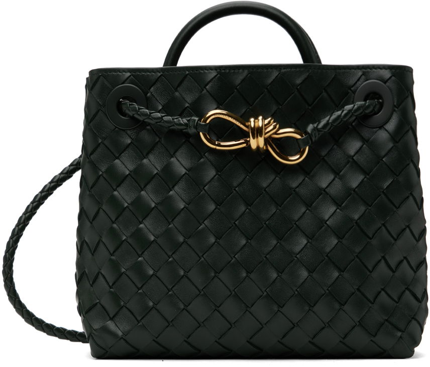 Taška cez rameno Bottega Veneta Green Small Andiamo Top Handle Bag Čierna | 766014 VCPP1, 0