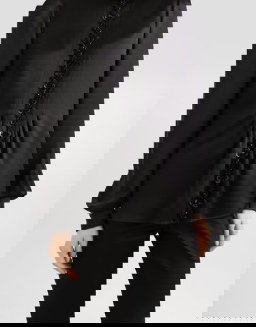 Košeľa Dolce & Gabbana Dolce & Gabbana Silk Satin Rosette Embellished High-Neck Blouse Čierna | F7BA6ZFU1AUN0000, 3