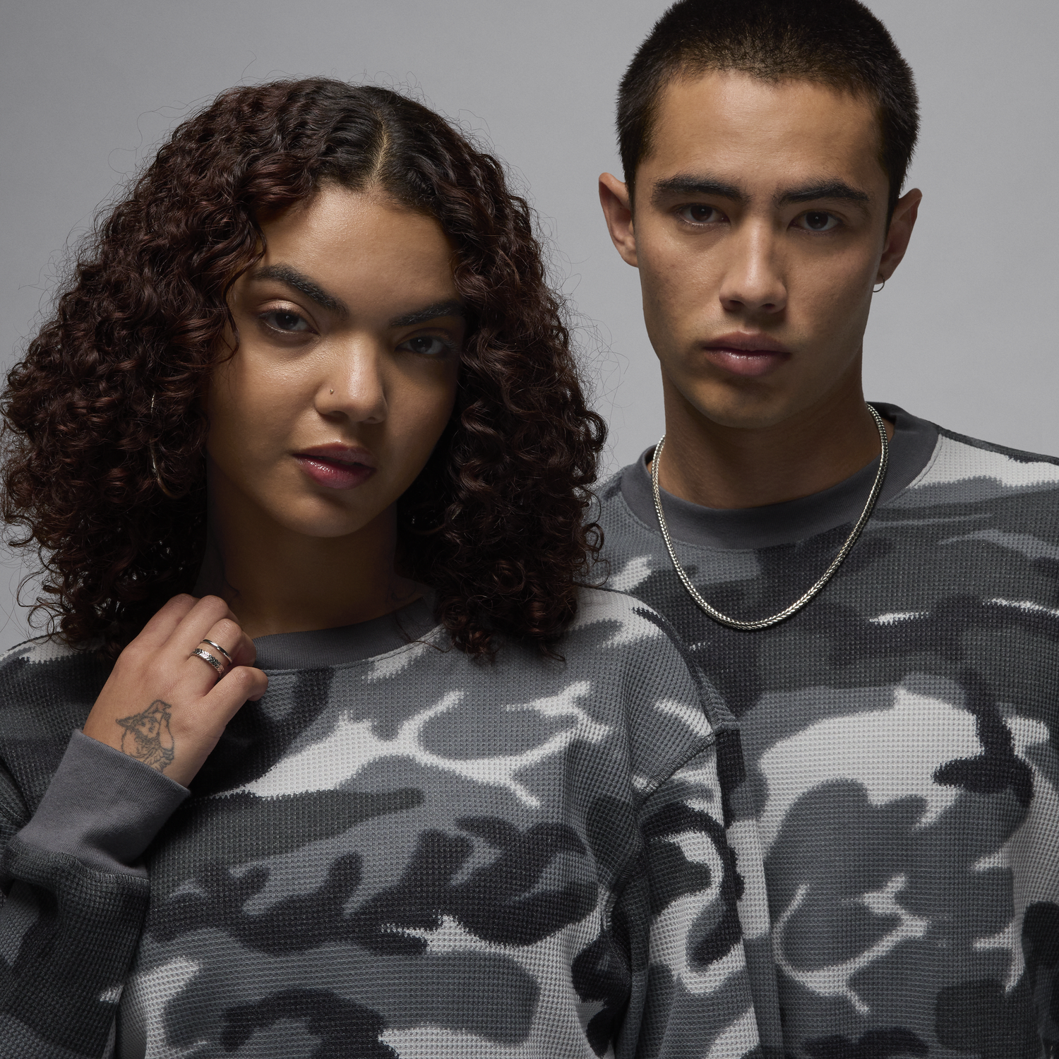 Tričko Jordan T-Shirt Long Sleeve Camo Print Čierna | FV7442-010, 1