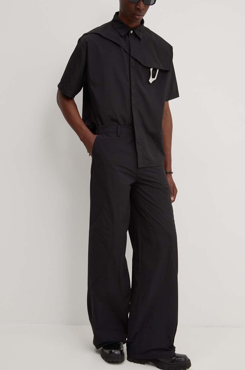 Nohavice HELIOT EMIL Heliot Emil Wide-Leg Panelled Pants Čierna | PREAW24.M.10.170, 0