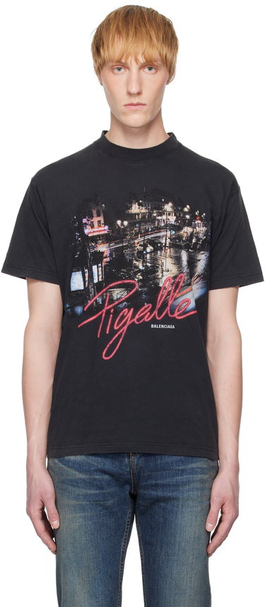 Tričko Balenciaga Balenciaga 'Pigalle' Small Fit T-Shirt Čierna | 809122TRVO1, 0