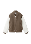 Varsity Jacket with Knit Sleeves