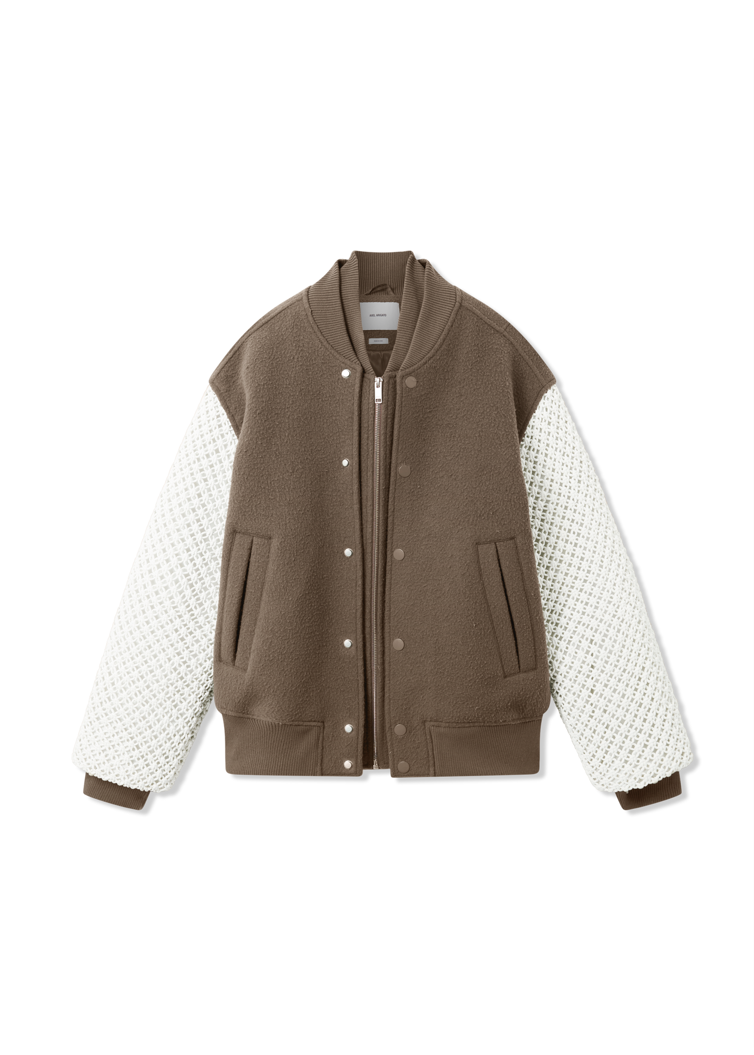Bunda AXEL ARIGATO Varsity Jacket with Knit Sleeves Hnedá | A3148002, 0