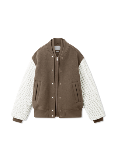 Bunda AXEL ARIGATO Varsity Jacket with Knit Sleeves Hnedá | A3148002, 0