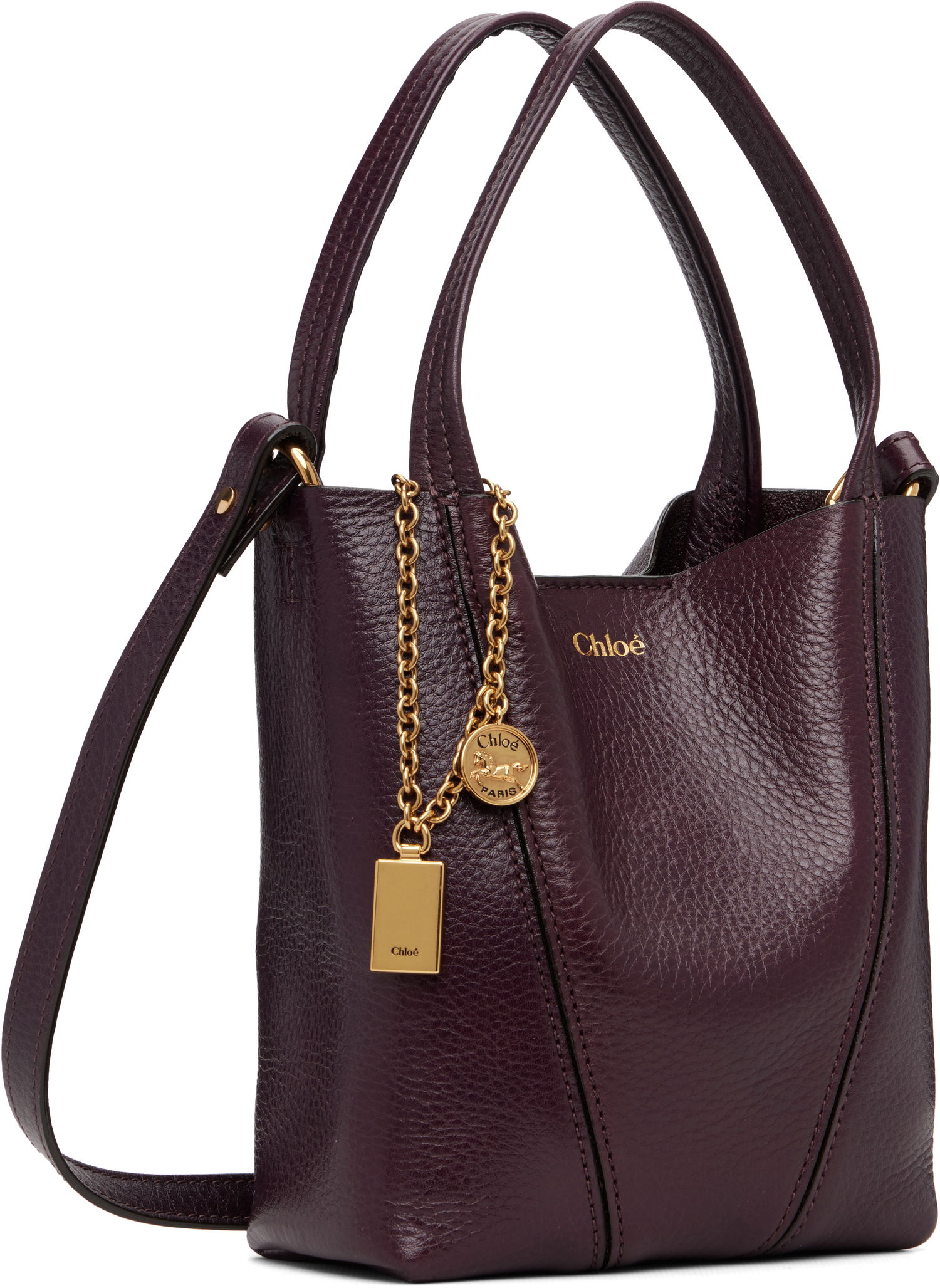 Tote bag CHLOÉ Small 'Chloé' Spin Tote Vínová | CH25SS812N84, 1