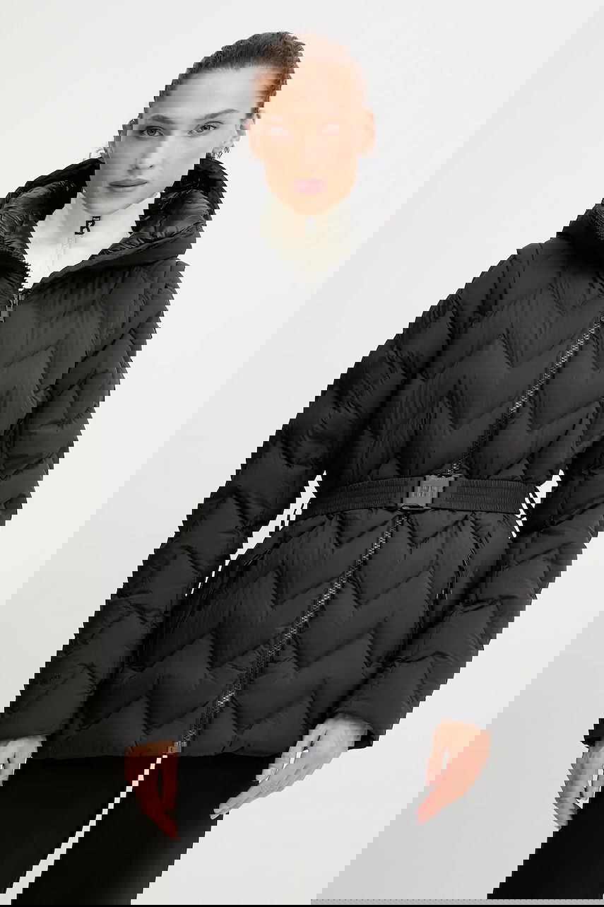 Prešívaná bunda Helly Hansen Hooded Belted Chevron Puffer Jacket WINTER BLISS Čierna | 54457, 0