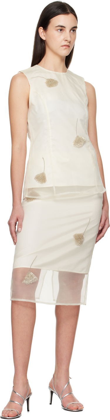 Šaty Róhe Róhe Embellished Tulip Organza Top Biela | 414-20-148, 3