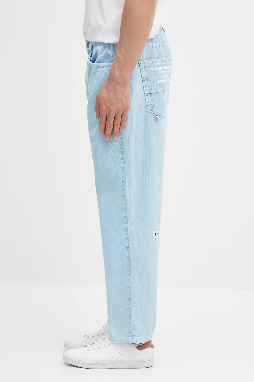 Nohavice AAPE by A Bathing Ape AAPE Main Woven Corduroy Pants Modrá | AAPPTMB635XXN, 1