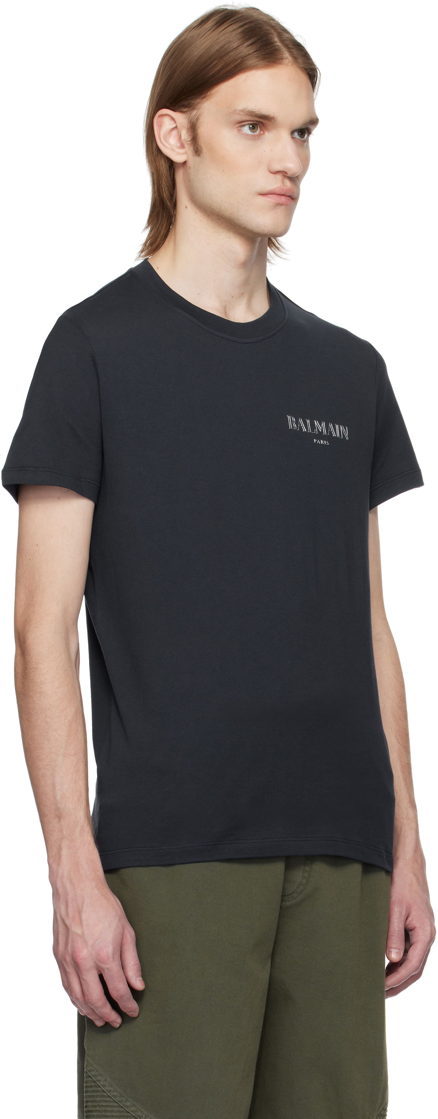 Tričko Balmain Balmain Vintage Gel T-Shirt Čierna | EH0EF000BC98, 1